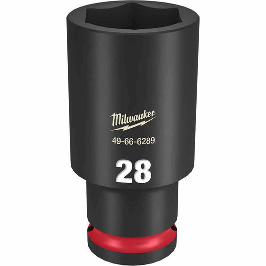 MILWAUKEE SHOCKWAVE 1 2inch Drive 28mm Deep 6 Point Impact Socket 49666289