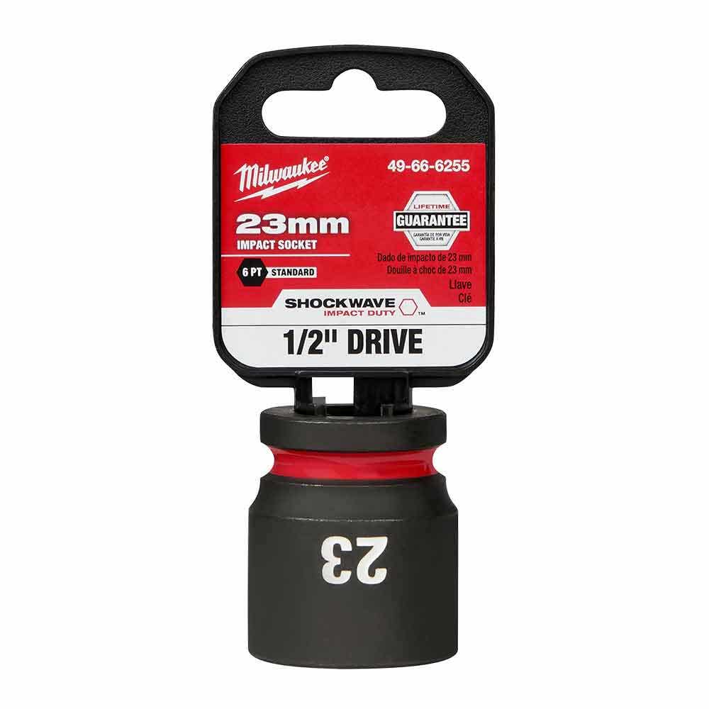 MILWAUKEE SHOCKWAVE 1 2 Drive 23mm Standard 6 Point Impact Socket 49666255