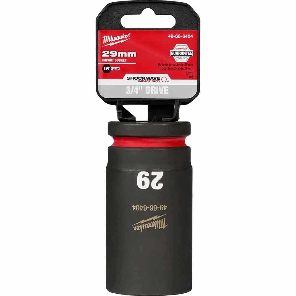 MILWAUKEE SHOCKWAVE 3 4inch Drive 29mm Deep 6 Point Impact Socket 49666404
