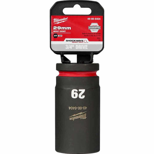 MILWAUKEE SHOCKWAVE 3 4inch Drive 29mm Deep 6 Point Impact Socket 49666404