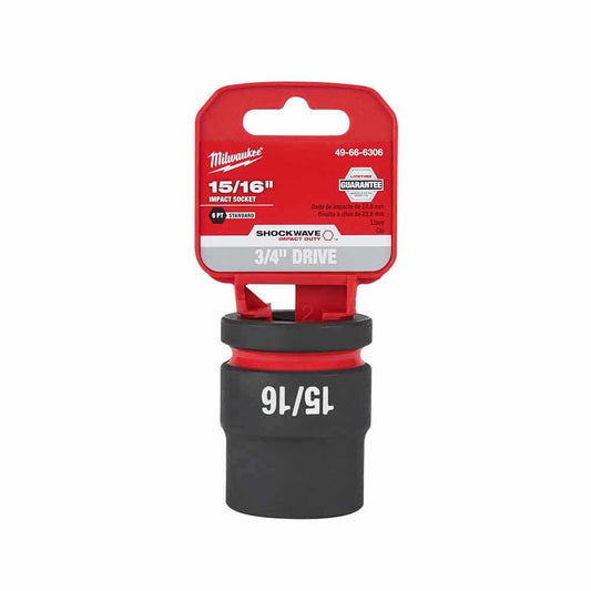 MILWAUKEE SHOCKWAVE 3 4 Drive 15 16 Standard 6 Point Impact Socket 49666306