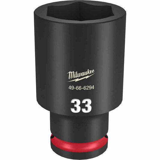 MILWAUKEE SHOCKWAVE 1 2inch Drive 33mm Deep 6 Point Impact Socket 49666294