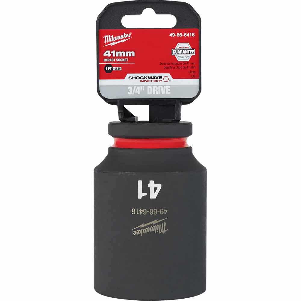 MILWAUKEE SHOCKWAVE 3 4inch Drive 41mm Deep 6 Point Impact Socket 49666416