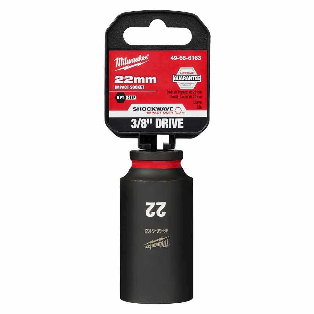 MILWAUKEE SHOCKWAVE 3 8 Drive 22mm Deep 6 Point Impact Socket 49666163