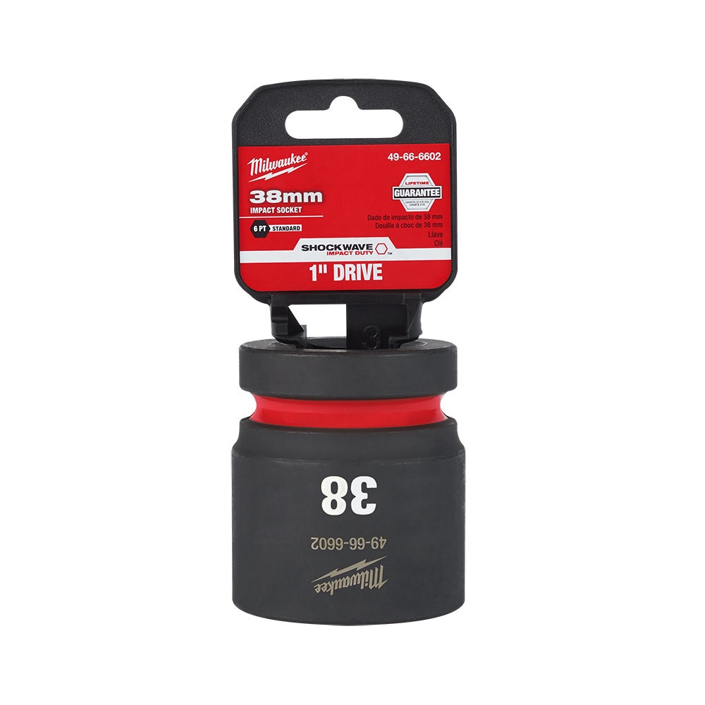 MILWAUKEE SHOCKWAVE 1inch Drive 38mm Standard 6 Point Impact Socket 49666602