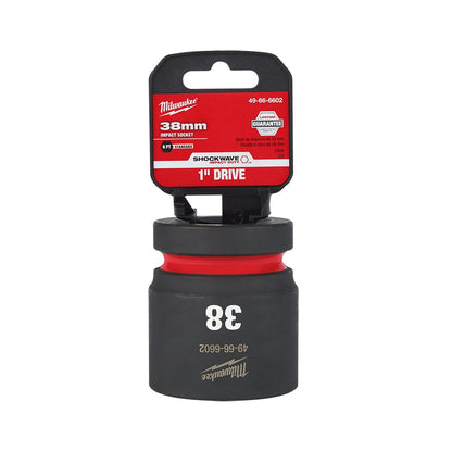 MILWAUKEE SHOCKWAVE 1inch Drive 38mm Standard 6 Point Impact Socket 49666602