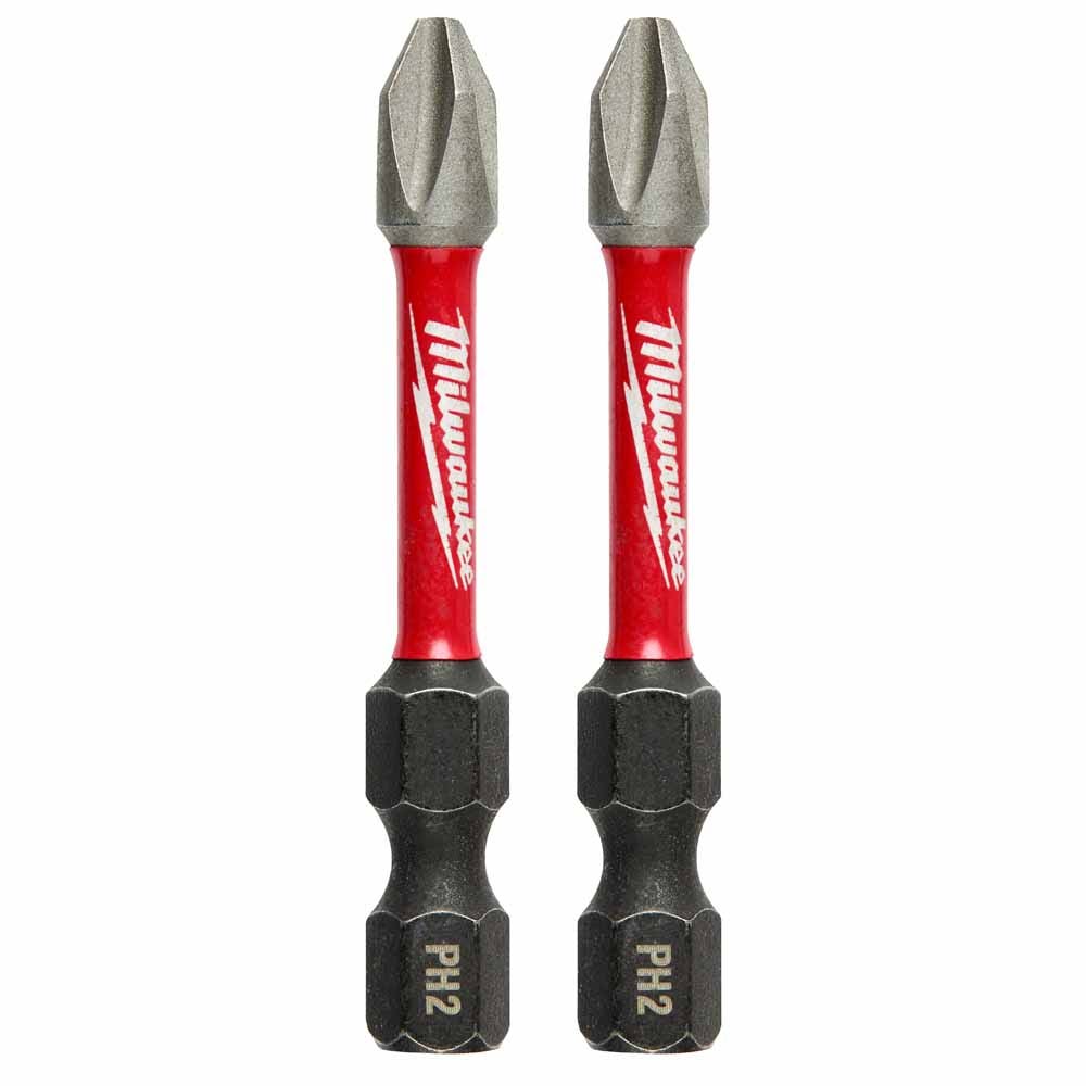 MILWAUKEE SHOCKWAVE Power 50mm (2 ) Phillips #2 Screwdriver Bit - 2 Piece 48324962