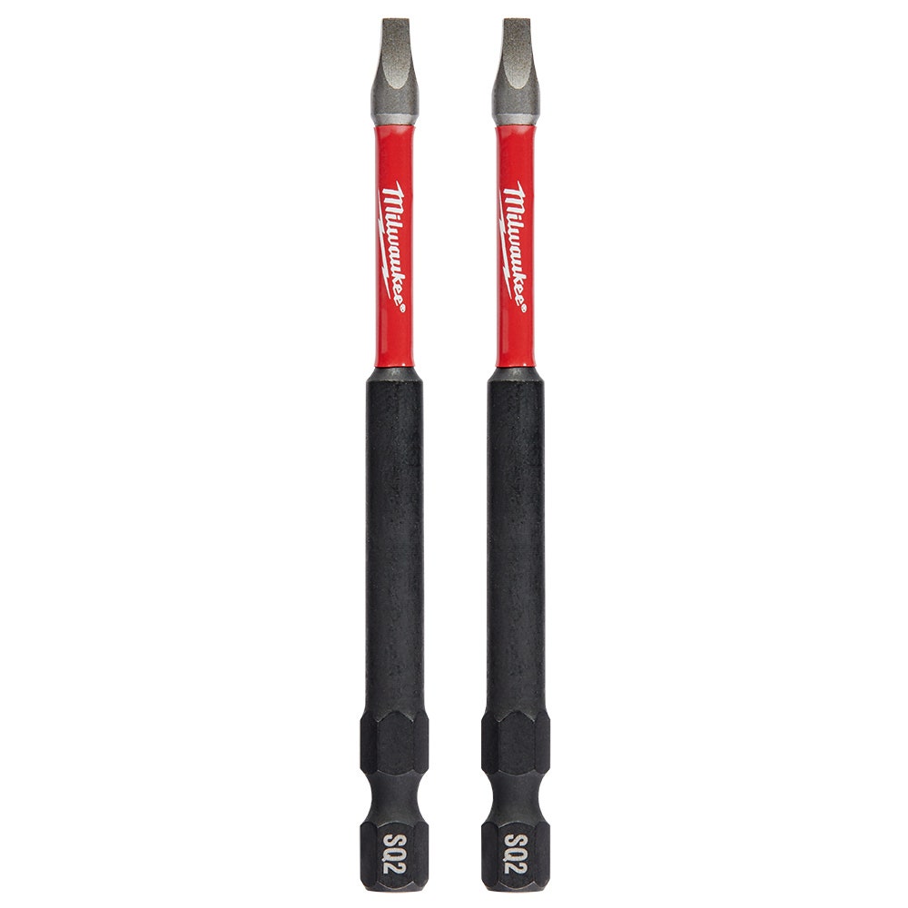 MILWAUKEE SHOCKWAVE Power 89mm (3-1/2") Square Recess #2 Screwdriver Bit - 2 Piece 48324672