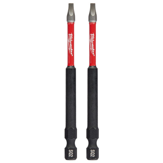 MILWAUKEE SHOCKWAVE Power 89mm (3-1/2") Square Recess #2 Screwdriver Bit - 2 Piece 48324672