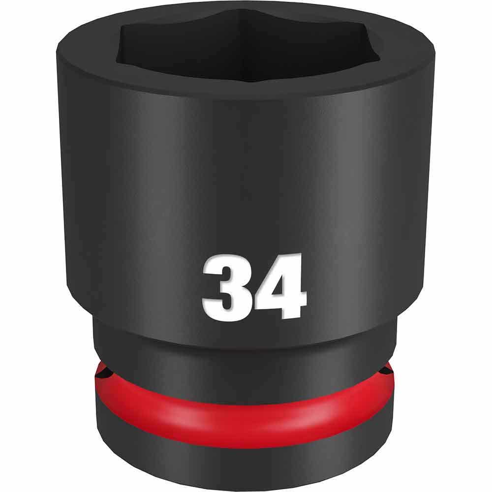 MILWAUKEE SHOCKWAVE 3/4inch Drive 34mm Standard 6 Point Impact Socket 49666372