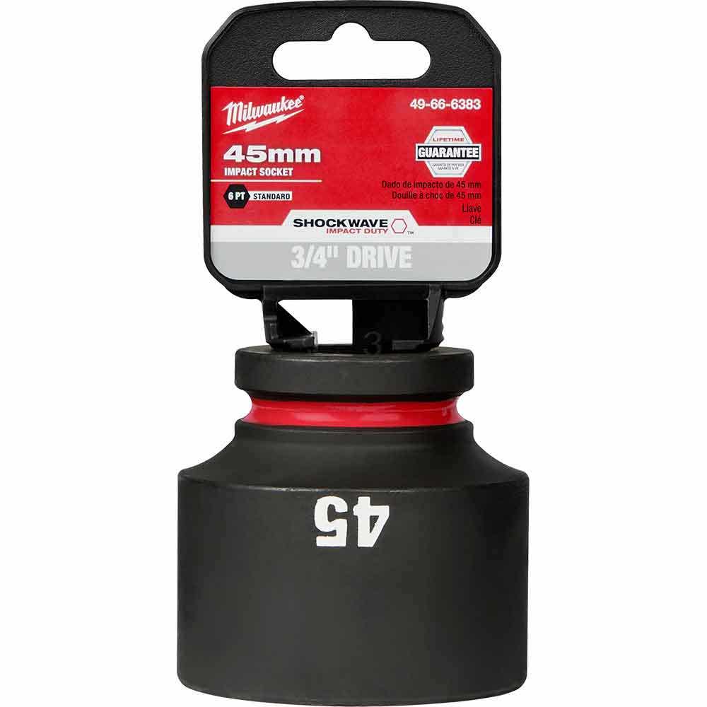 MILWAUKEE SHOCKWAVE 3 4inch Drive 45mm Standard 6 Point Impact Socket 49666383