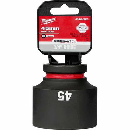MILWAUKEE SHOCKWAVE 3 4inch Drive 45mm Standard 6 Point Impact Socket 49666383