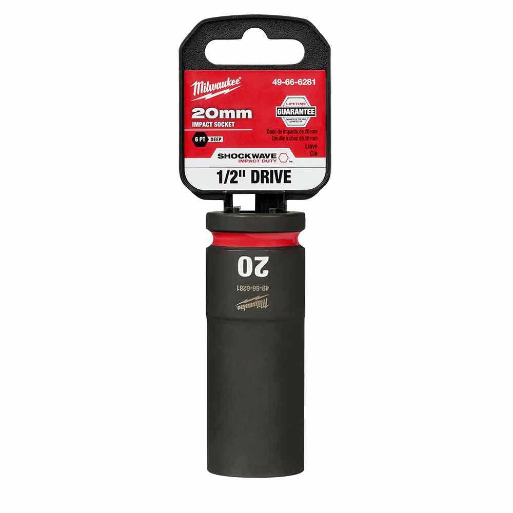 MILWAUKEE SHOCKWAVE 1 2 Drive 20mm Deep 6 Point Impact Socket 49666281