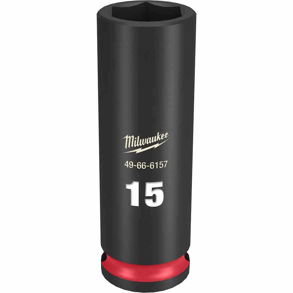 MILWAUKEE SHOCKWAVE 3 8 Drive 15mm Deep 6 Point Impact Socket 49666157