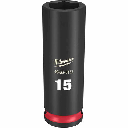 MILWAUKEE SHOCKWAVE 3 8 Drive 15mm Deep 6 Point Impact Socket 49666157