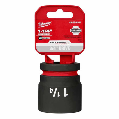 MILWAUKEE SHOCKWAVE 3 4 Drive 1-1 4 Standard 6 Point Impact Socket 49666311