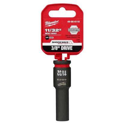 MILWAUKEE SHOCKWAVE 3 8 Drive 11 32 Deep 6 Point Impact Socket 49666118