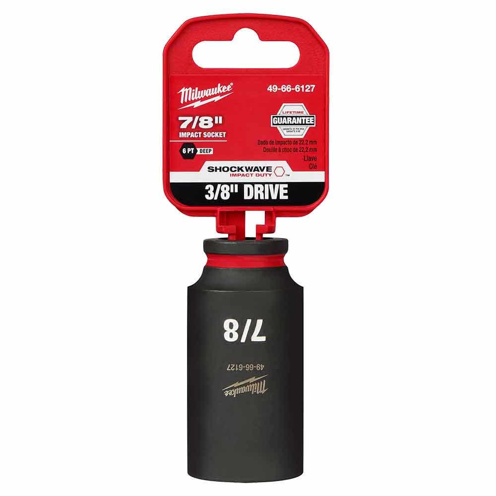 MILWAUKEE SHOCKWAVE 3 8 Drive 7 8 Deep 6 Point Impact Socket 49666127