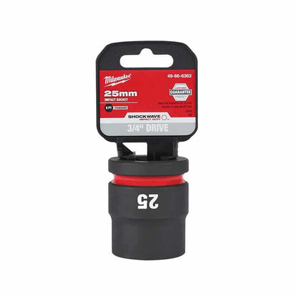 MILWAUKEE SHOCKWAVE 3/4inch Drive 25mm Standard 6 Point Impact Socket 49666363