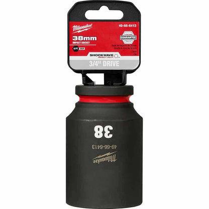 MILWAUKEE SHOCKWAVE 3 4inch Drive 38mm Deep 6 Point Impact Socket 49666413