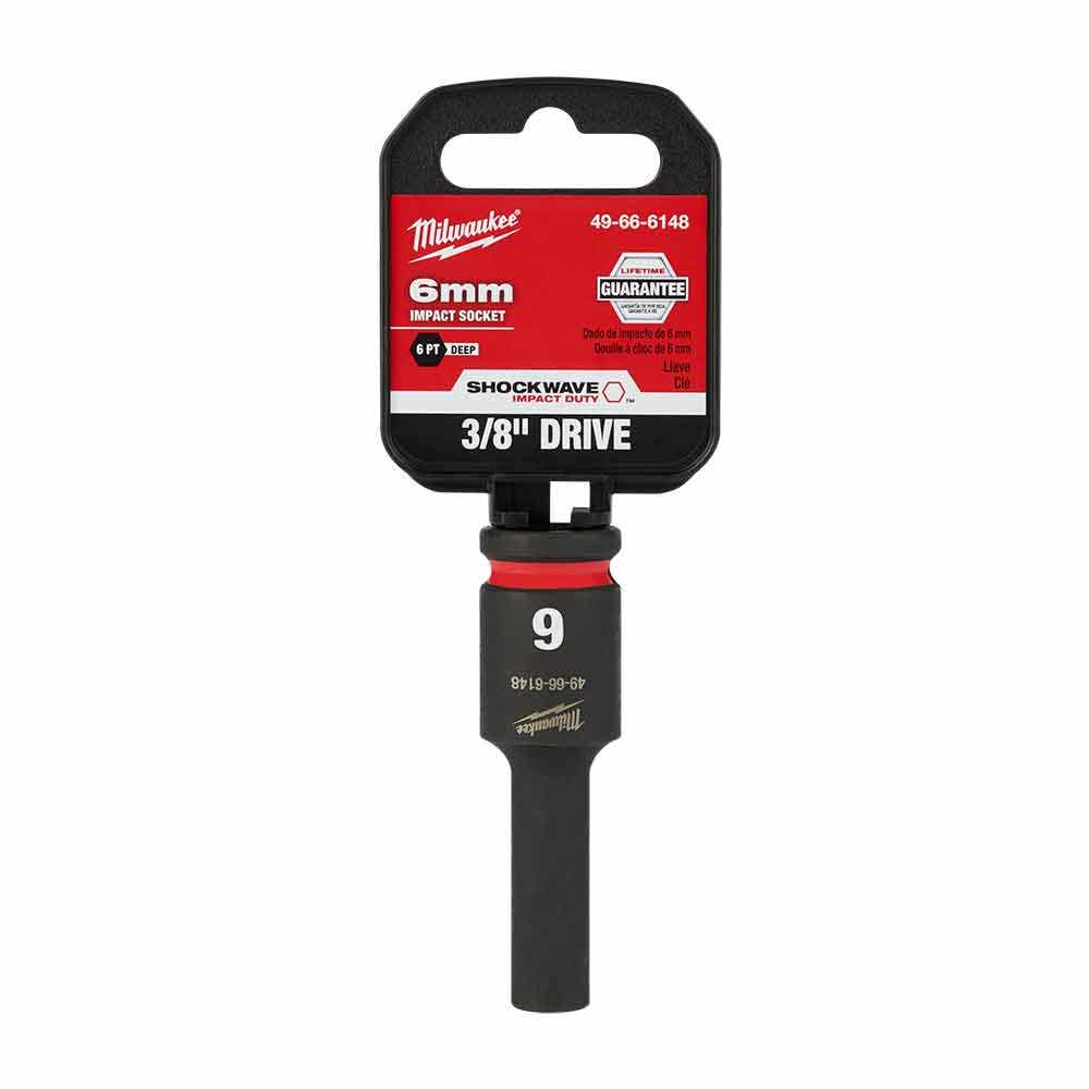 MILWAUKEE SHOCKWAVE 3 8 Drive 6mm Deep 6 Point Impact Socket 49666148