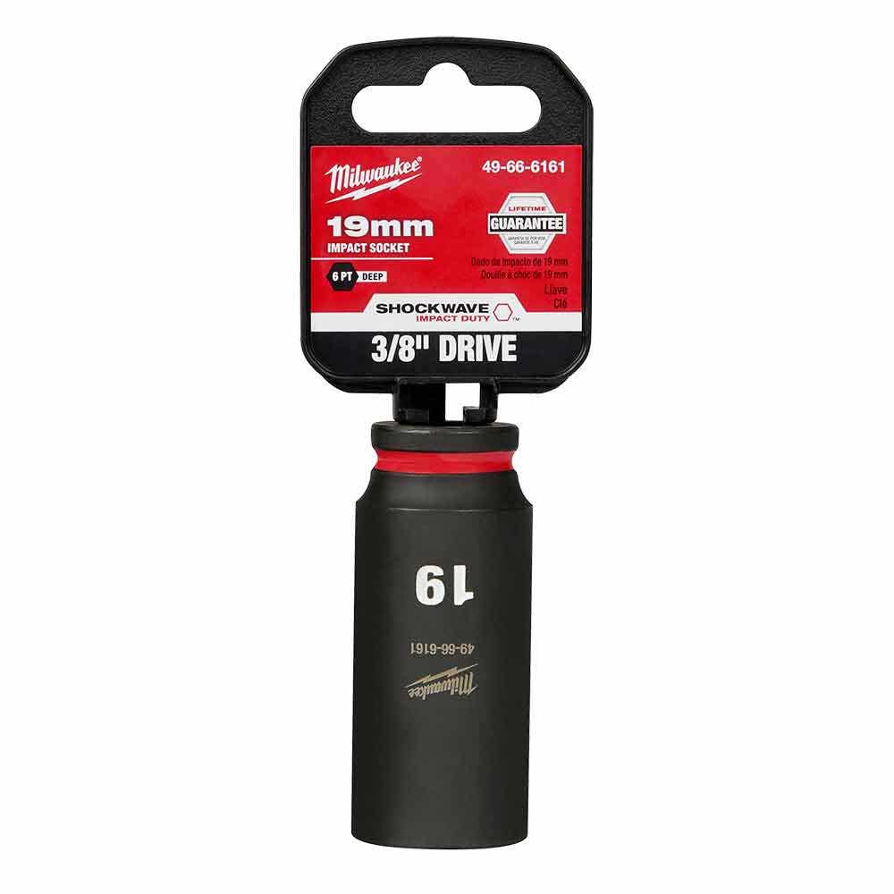 MILWAUKEE SHOCKWAVE 3 8 Drive 19mm Deep 6 Point Impact Socket 49666161