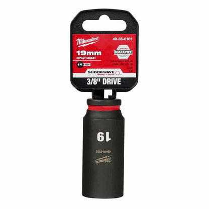 MILWAUKEE SHOCKWAVE 3 8 Drive 19mm Deep 6 Point Impact Socket 49666161