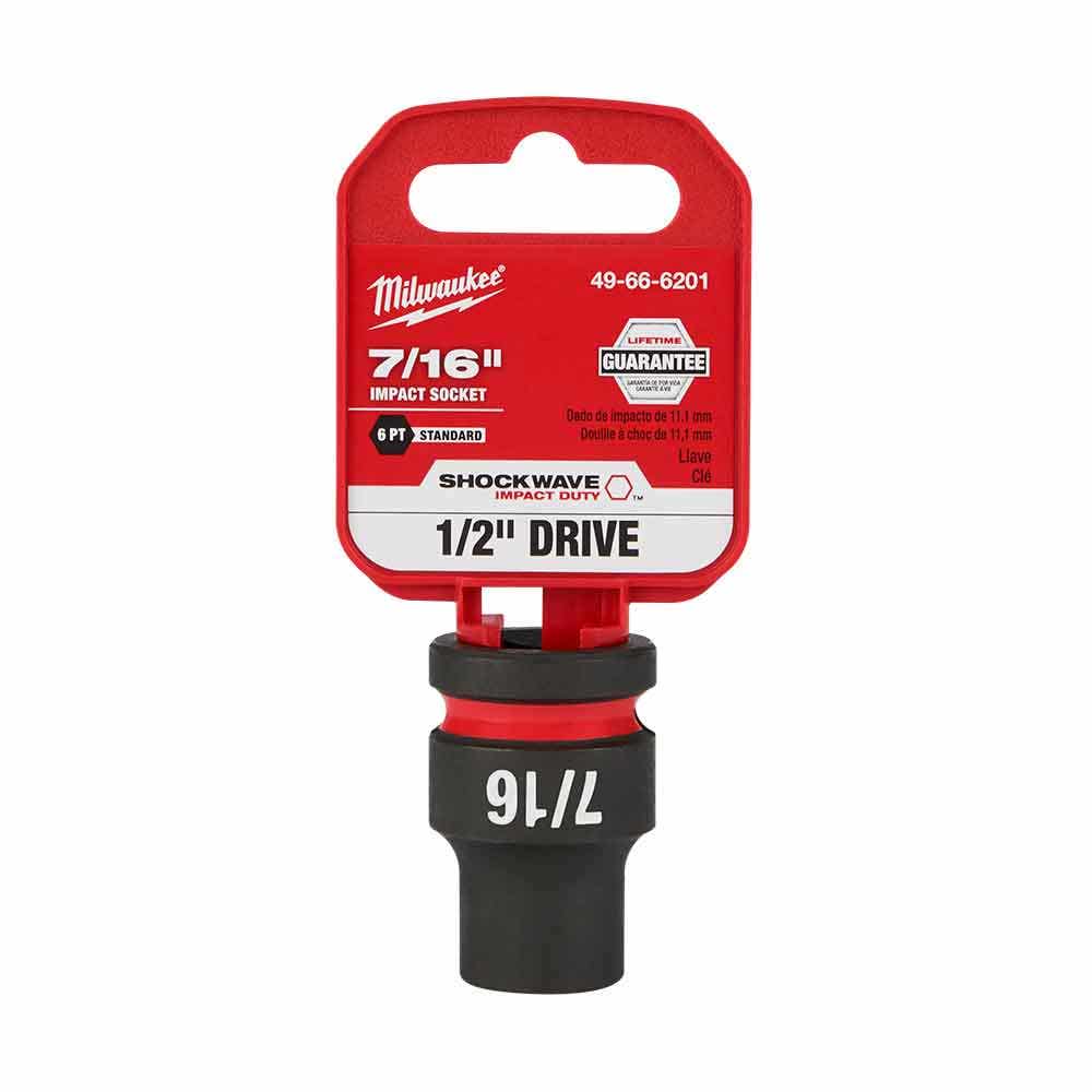 MILWAUKEE SHOCKWAVE 1 2 Drive 7 16 Standard 6 Point Impact Socket 49666201