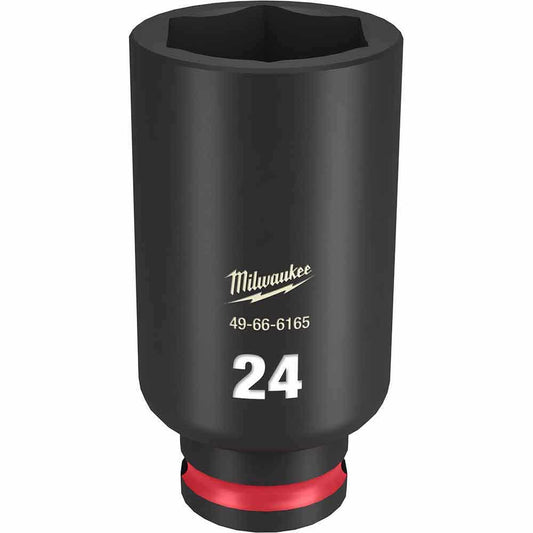 MILWAUKEE SHOCKWAVE 3 8 Drive 24mm Deep 6 Point Impact Socket 49666165