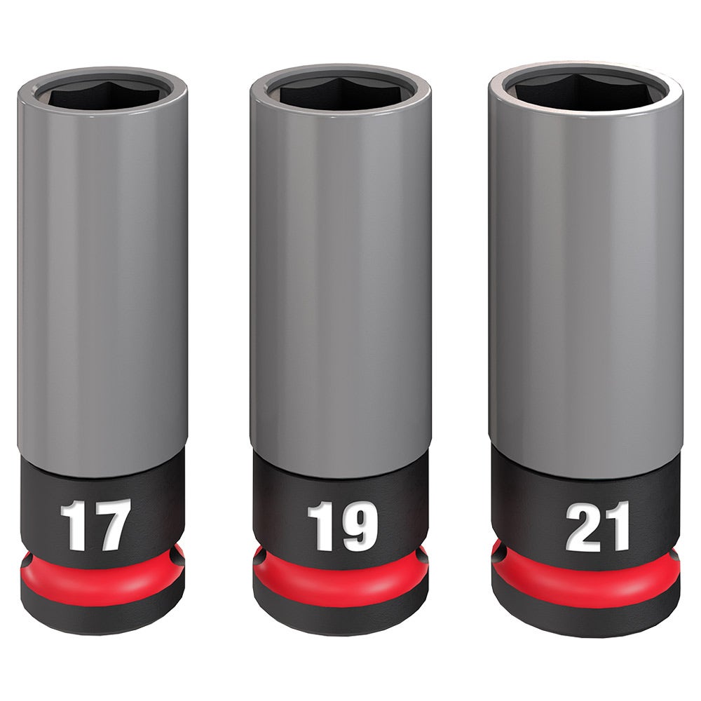 MILWAUKEE SHOCKWAVE Impact Duty 1/2" Drive Lug Nut Wheel Socket Set - 3 Piece 49667830