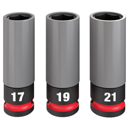 MILWAUKEE SHOCKWAVE Impact Duty 1/2" Drive Lug Nut Wheel Socket Set - 3 Piece 49667830