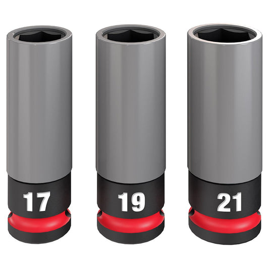 MILWAUKEE SHOCKWAVE Impact Duty 1/2" Drive Lug Nut Wheel Socket Set - 3 Piece 49667830