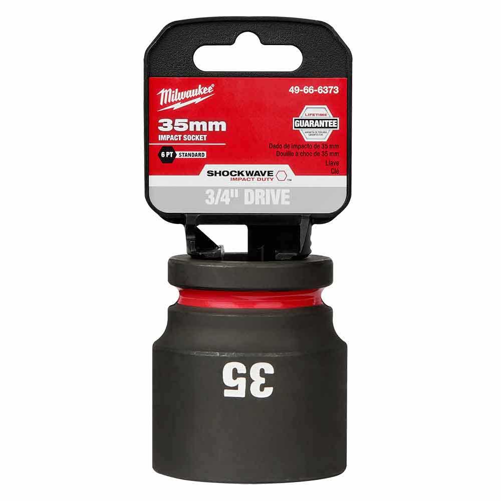 MILWAUKEE SHOCKWAVE 3/4inch Drive 35mm Standard 6 Point Impact Socket 49666373