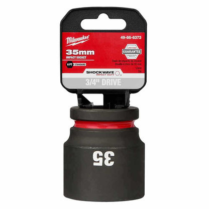 MILWAUKEE SHOCKWAVE 3/4inch Drive 35mm Standard 6 Point Impact Socket 49666373