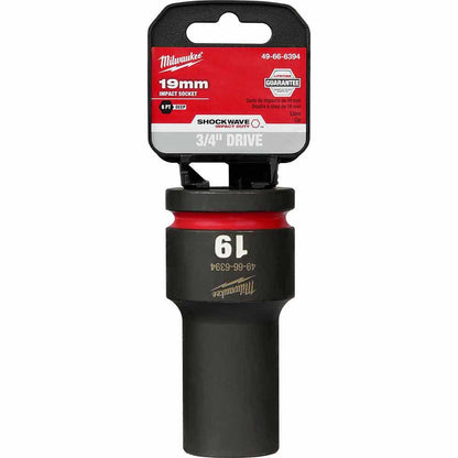 MILWAUKEE SHOCKWAVE 3 4inch Drive 19mm Deep 6 Point Impact Socket 49666394