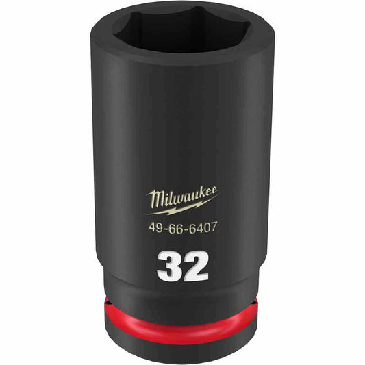 MILWAUKEE SHOCKWAVE 3 4inch Drive 32mm Deep 6 Point Impact Socket 49666407