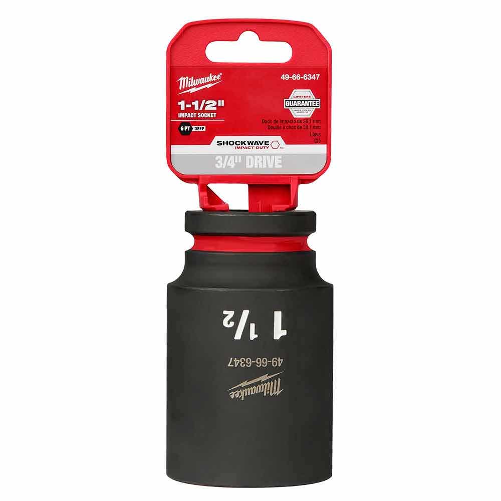 MILWAUKEE SHOCKWAVE 3 4 Drive 1-1 2 Deep 6 Point Impact Socket 49666347