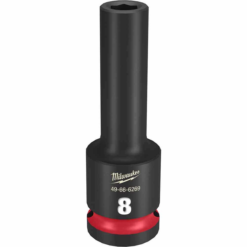 MILWAUKEE SHOCKWAVE 1 2 Drive 8mm Deep 6 Point Impact Socket 49666269