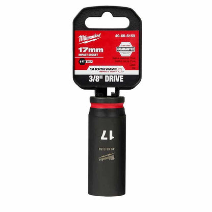 MILWAUKEE SHOCKWAVE 3 8 Drive 17mm Deep 6 Point Impact Socket 49666159