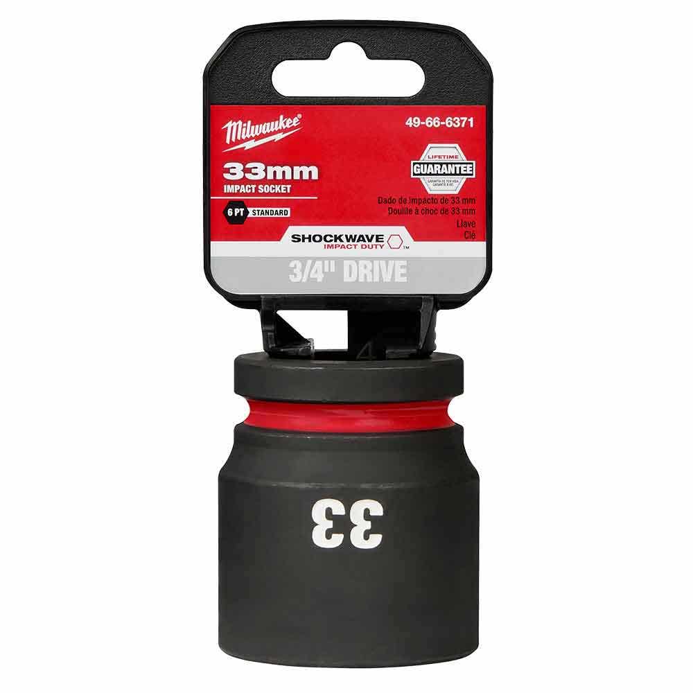 MILWAUKEE SHOCKWAVE 3 4inch Drive 33mm Standard 6 Point Impact Socket 49666371