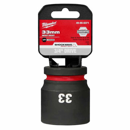 MILWAUKEE SHOCKWAVE 3 4inch Drive 33mm Standard 6 Point Impact Socket 49666371
