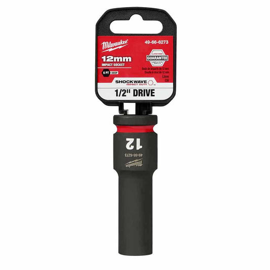 MILWAUKEE SHOCKWAVE 1 2 Drive 12mm Deep 6 Point Impact Socket 49666273