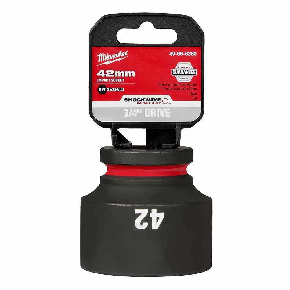 MILWAUKEE SHOCKWAVE 3 4inch Drive 42mm Standard 6 Point Impact Socket 49666380