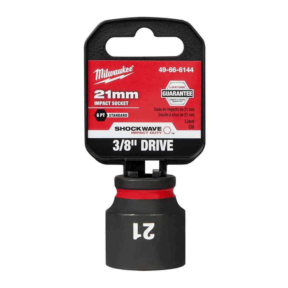 MILWAUKEE SHOCKWAVE 3 8 Drive 21mm Standard 6 Point Impact Socket 49666144