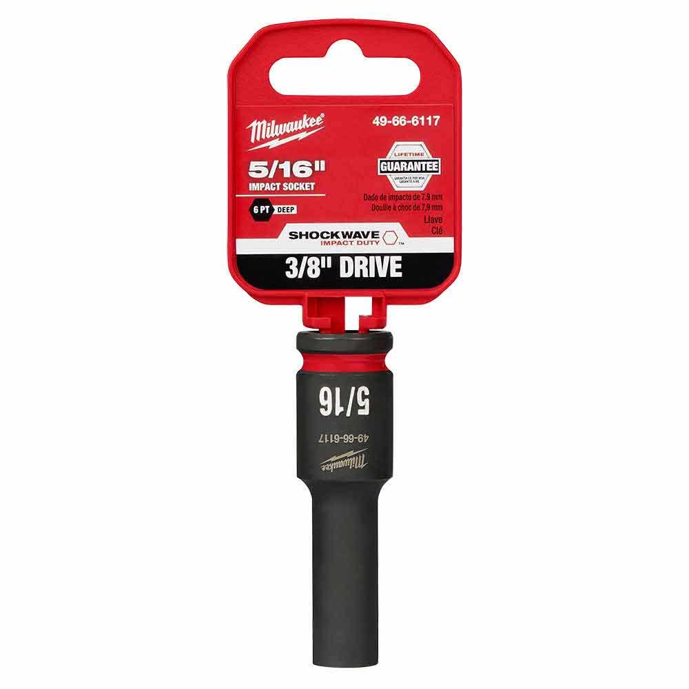 MILWAUKEE SHOCKWAVE 3 8 Drive 5 16 Deep 6 Point Impact Socket 49666117