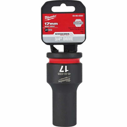 MILWAUKEE SHOCKWAVE 3 4inch Drive 17mm Deep 6 Point Impact Socket 49666393