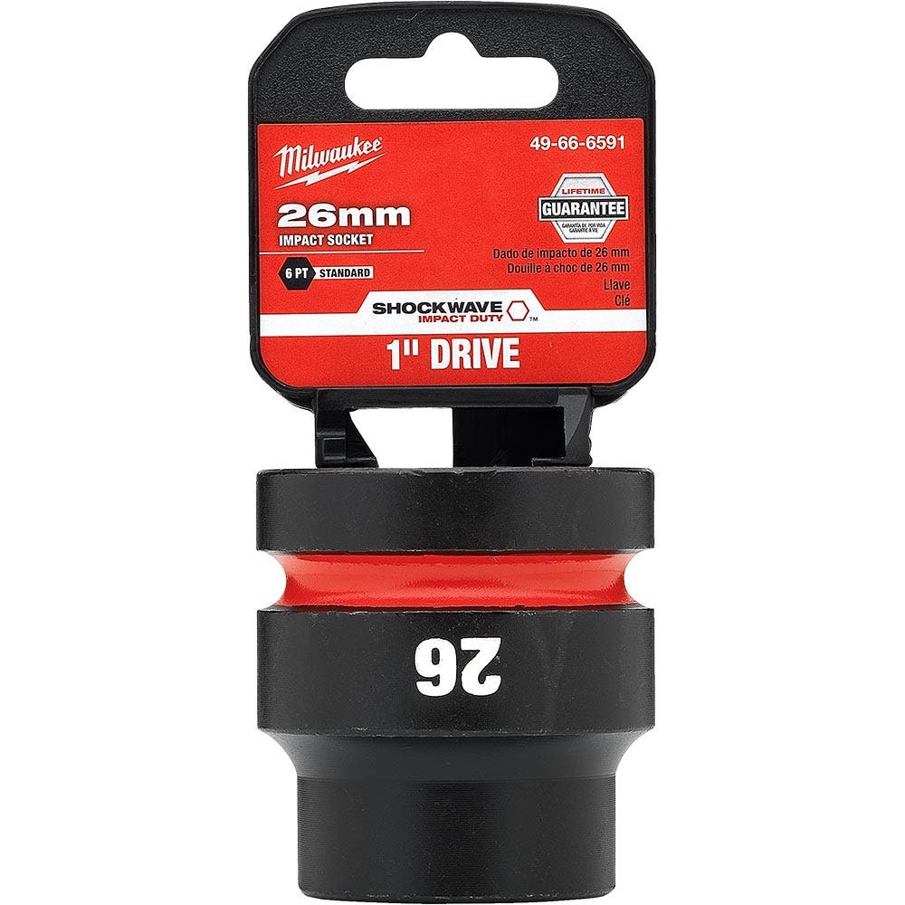 MILWAUKEE SHOCKWAVE 1inch Drive 26mm Standard 6 Point Impact Socket 49666591