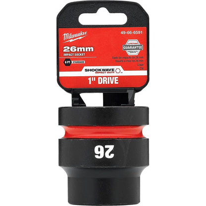 MILWAUKEE SHOCKWAVE 1inch Drive 26mm Standard 6 Point Impact Socket 49666591