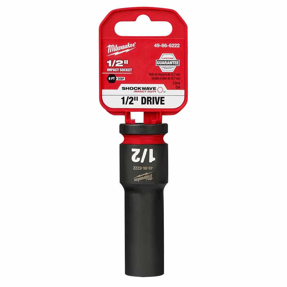 MILWAUKEE SHOCKWAVE 1/2" Drive 1/2" Deep 6 Point Impact Socket 49666222