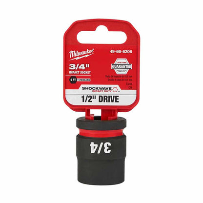 MILWAUKEE SHOCKWAVE 1 2 Drive 3 4 Standard 6 Point Impact Socket 49666206